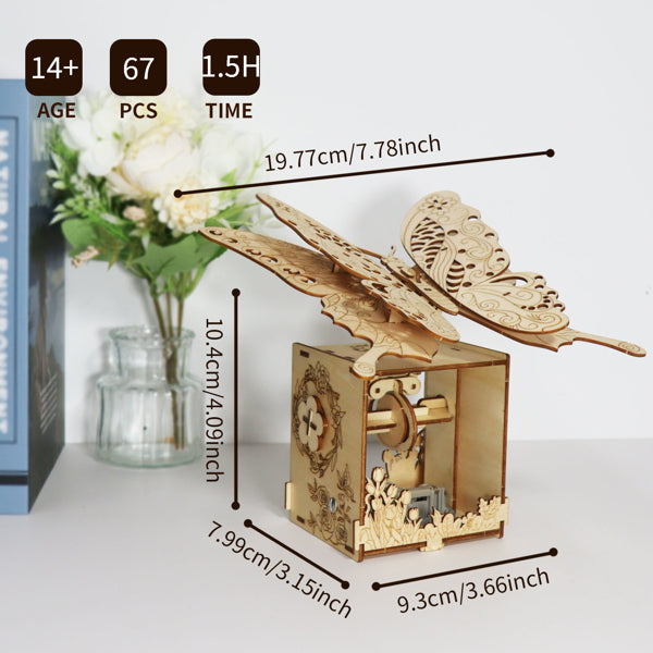 IVOJA Magic Carousel Box – 3D Wooden Puzzle Music Box with Moving Carousel
