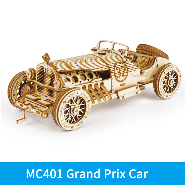 IVOJA Vintage Racing Car Puzzle – 3D Wooden DIY Model Kit