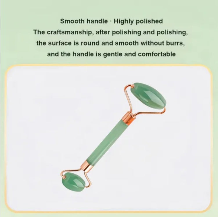 IVOJA™ Jade Gua Sha & Face Roller Set – Sculpting, Glow & Tension Relief Facial Massage Tool