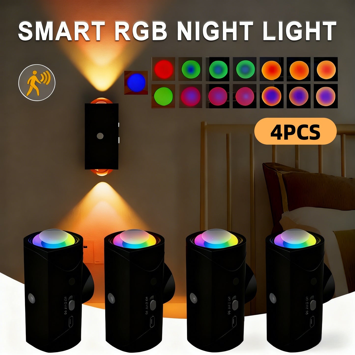 Magnetic Evening Glow Lights (2- or 4-Pack) – Motion-Sensing Wall Mood Lights with Soft Gradient Glow