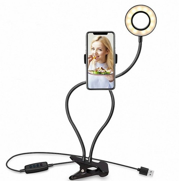 Ivoja Glow Circle Mini Ring Light – Adjustable Beauty Light with Clip Stand 