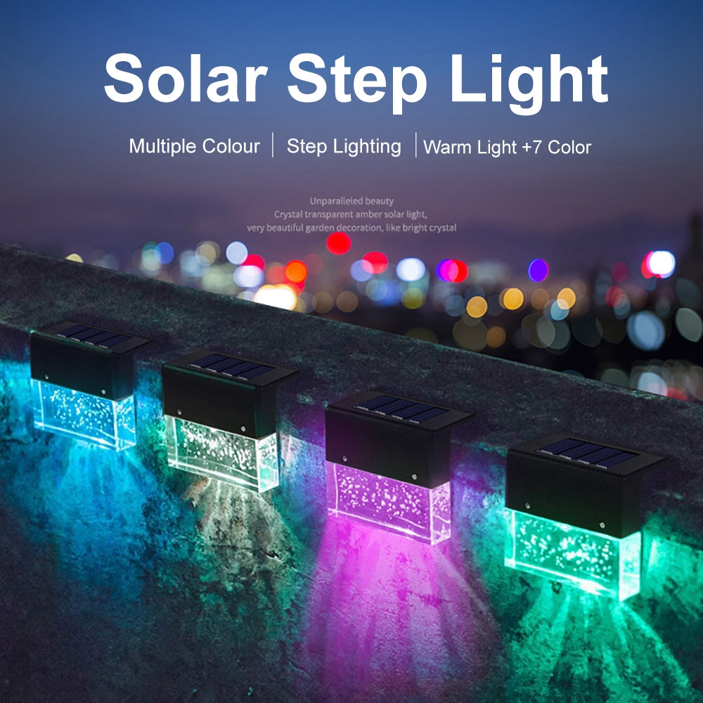 Solar Glow Step Light – Soft Color Ambience for Garden, Patio & Balcony