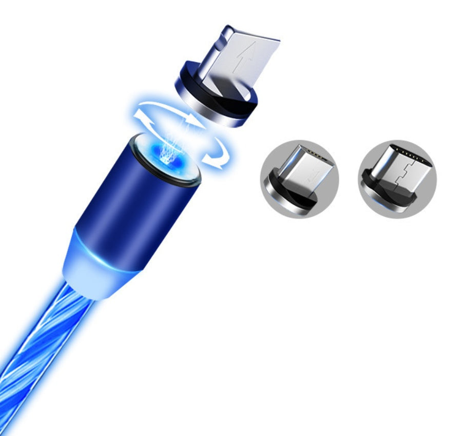 Ivoja Flowing Light Magnetic Charging Cable – Glowing Data Line for iPhone, USB-C & More