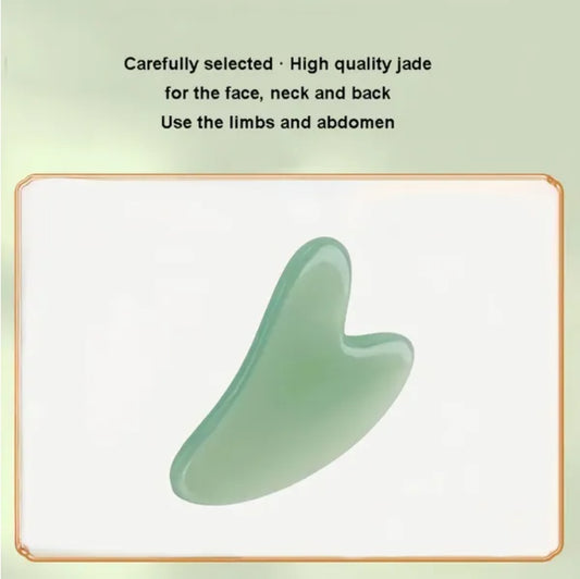 IVOJA™ Jade Gua Sha & Face Roller Set – Sculpting, Glow & Tension Relief Facial Massage Tool