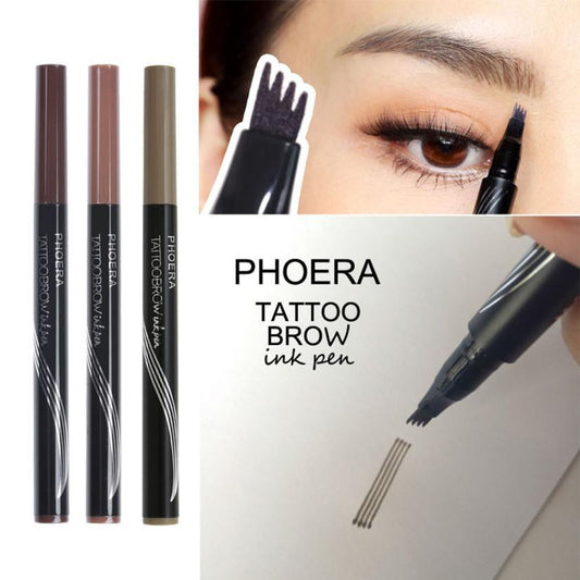 PHOERA 4-Tip Precision Brow Pen – Ultra-Fine Hair-Like Strokes & Long-Lasting Definition