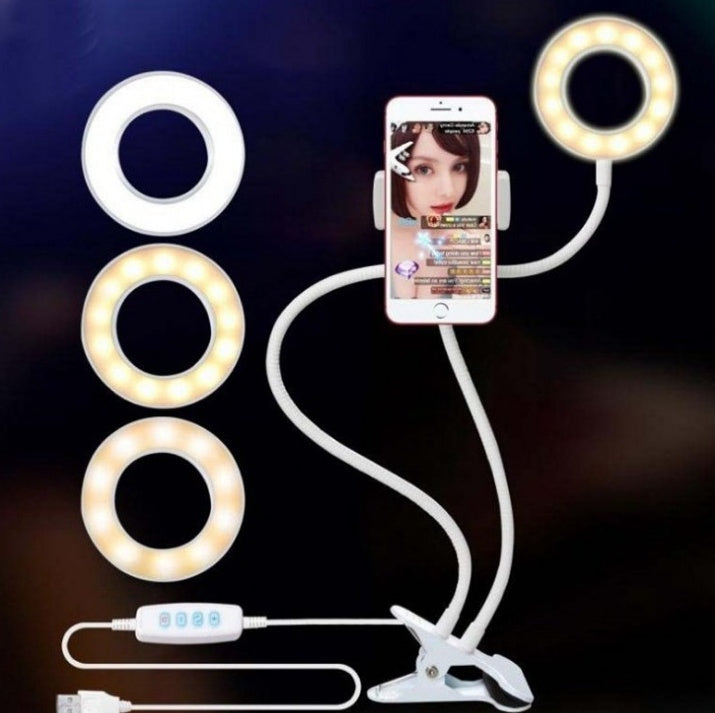 Ivoja Glow Circle Mini Ring Light – Adjustable Beauty Light with Clip Stand 