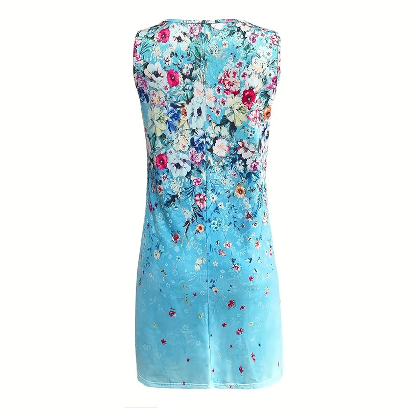 Women’s Sleeveless Floral Sundress – Casual Loose Fit Summer Dress