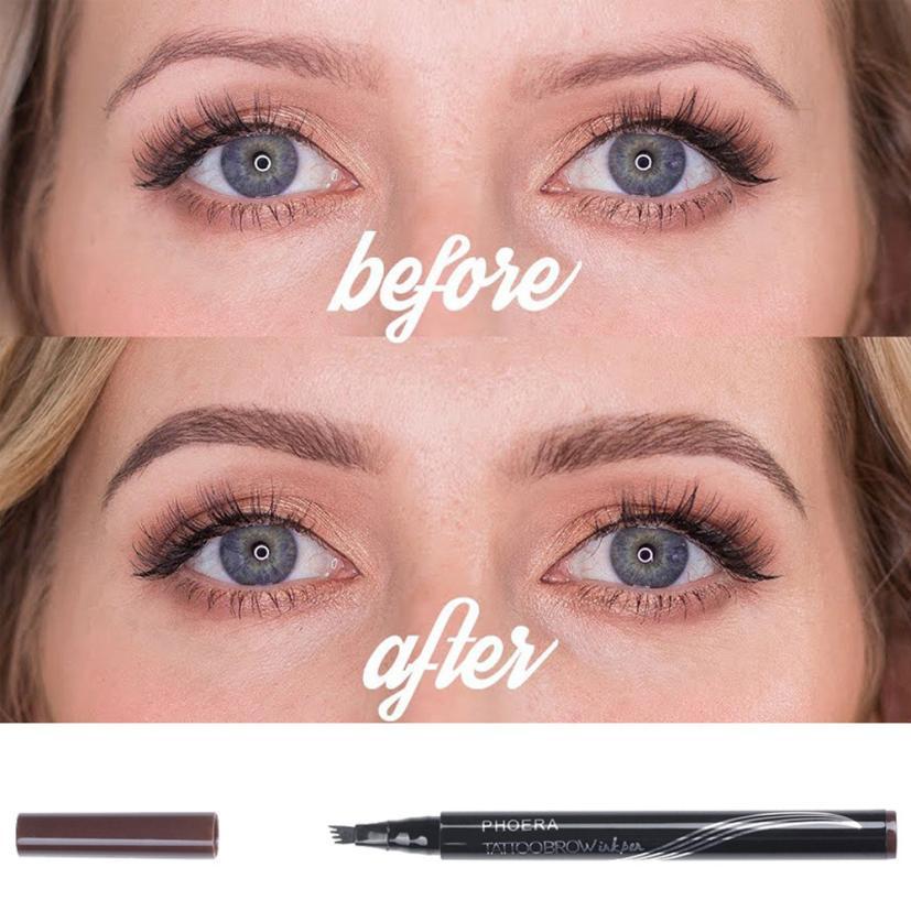 PHOERA 4-Tip Precision Brow Pen – Ultra-Fine Hair-Like Strokes & Long-Lasting Definition