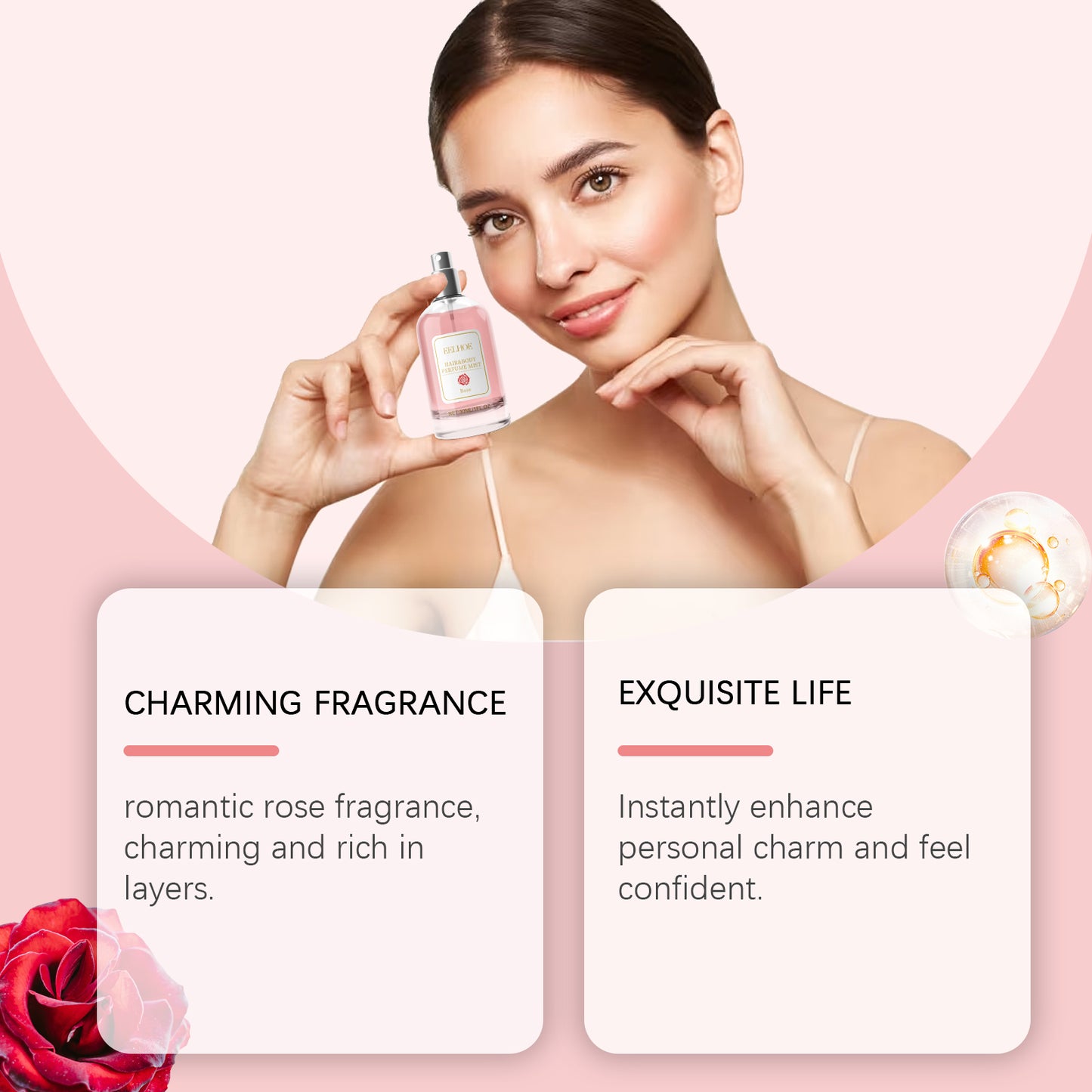 Rose Body & Hair Eau de Parfum – Fresh Floral Elegance