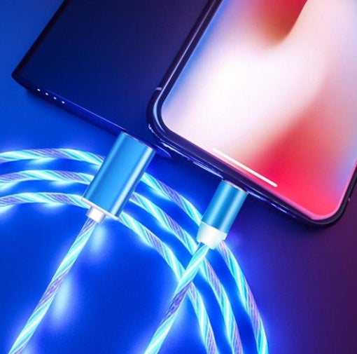 Ivoja Flowing Light Magnetic Charging Cable – Glowing Data Line for iPhone, USB-C & More