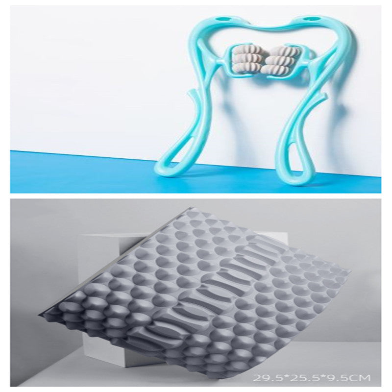 Ivoja 6-Wheel Neck Massager Roller – Manual Relax & Glow Therapy Tool
