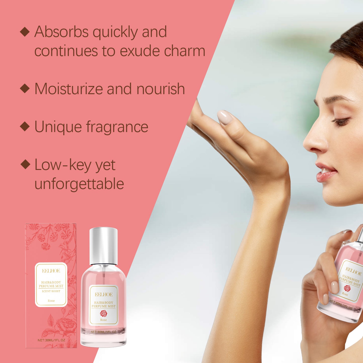 Rose Body & Hair Eau de Parfum – Fresh Floral Elegance