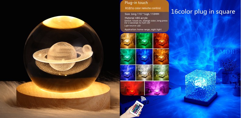 IVOJA Water Ripple Lamp – LED Ambient Light with Ocean Wave Projection