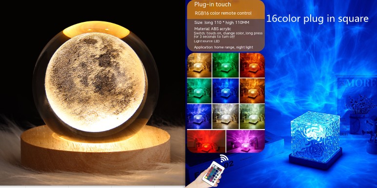 IVOJA Water Ripple Lamp – LED Ambient Light with Ocean Wave Projection