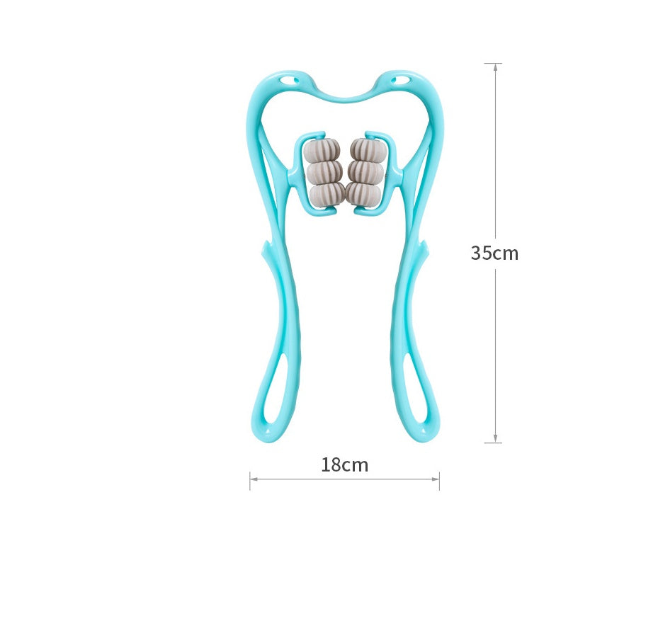 Ivoja 6-Wheel Neck Massager Roller – Manual Relax & Glow Therapy Tool