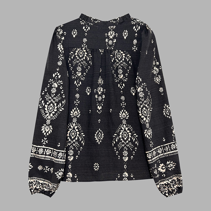 70s-Inspired Ethnic Boho Blouse